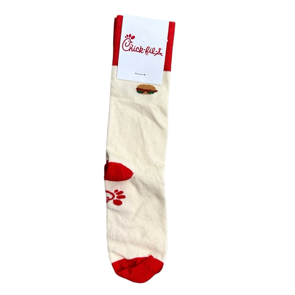 Chick-fil-A Novelty Crew Socks – “Burger + Logo” – New with Tag